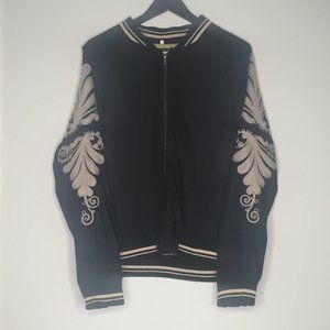 Embroidered Varsity Bomber Jacket M